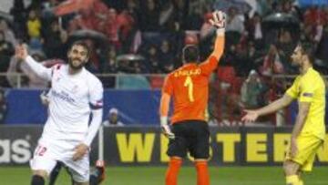 Iborra celebra el gol ante el Villarreal.