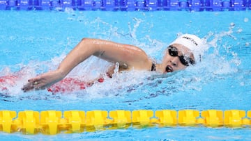 TOKYO, JAPAN - JULY 26: Delfina Pignatiello of Team Argentina competes in heat five of the Women&#039;s 1500m Freestyle on day three of the Tokyo 2020 Olympic Games at Tokyo Aquatics Centre on July 26, 2021 in Tokyo, Japan. (Photo by Davis Ramos/Getty Images)