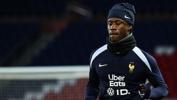 Eduardo Camavinga, en un entrenamiento con Francia.