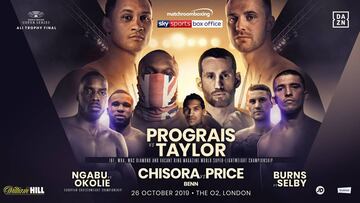 Cartel promocional de la velada del Prograis vs Taylor.