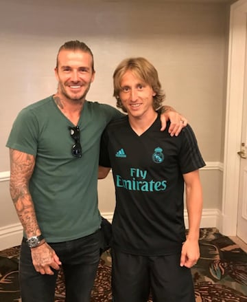 Beckham visitó al Real Madrid