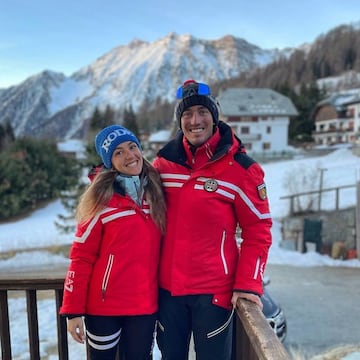 Jean Daniel Pession y Elisa Arlian, instructores de esquí y pareja.