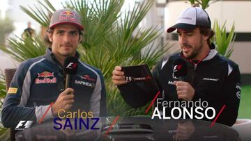 Sainz y Alonso, durante el cuestionario de la F1.