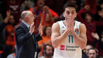Facundo Campazzo, en el partido del Real Madrid de la Euroliga ante el Valencia Basket.