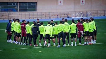 UD Almería, antes de un entrenamiento.