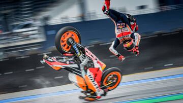 04/10/19 MOTOCICLISMO MOTOGP GRAN PREMIO DE TAILANDIA ENTRENAMIENTOS LIBRES  CAIDA ACCIDENTE MARC MARQUEZ