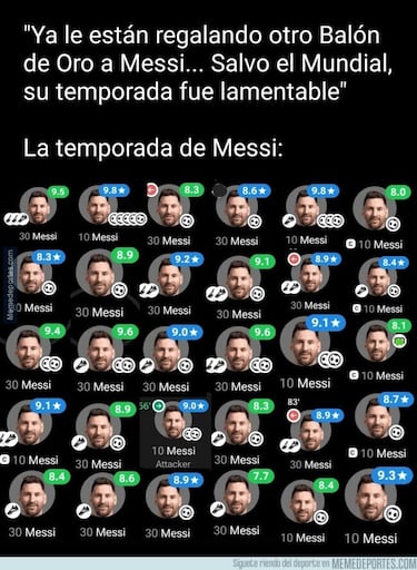 Los mejores memes del Balón de Oro 2023