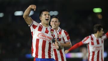 Jesus Molina celebrates his goal 1-1 of Guadalajara during the game Mazatlan FC vs Guadalajara, corresponding to the Tenth round match of the Torneo Guard1anes Clausura 2021 of the Liga BBVA MX, at El Kraken Stadium, on March 06, 2021.
<br><br>
Jesus Molina celebra su gol 1-1 de Guadalajara durante el partido Mazatlan FC vs Guadalajara, correspondiente a la Jornada 10 del Torneo Clausura Guard1anes 2021 de la Liga BBVA MX, en el Estadio El Kraken, el 06 de Marzo de 2021.