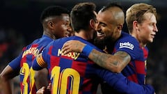 El chileno brill&oacute; en el mediocampo del conjunto que lidera LaLiga con un partido menos. Messi meti&oacute; un doblete y dos asistencias, una de ellas al &#039;Rey&#039;.