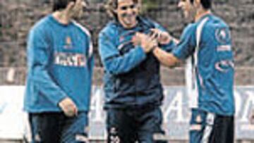 Bravo, Savio y Herrera, ayer.