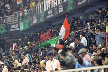 Las gradas del estadio de la India.