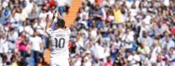 El colombiano volvió tras dos meses alejado de los terrenos de juego tras su lesión el 4 de febrero ante el Sevilla.