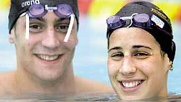 <b>LA PAREJA. </b>Villaecija y Lorente subieron al podio en el Europeo.