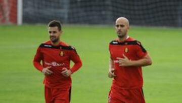 RECUPERADOS. Javi Márquez y Nunes ya se ejercitan.