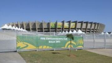 Vista general del estadio Mineirao en Belo Horizone, una de las sedes del Mundial de Brasil 2014.