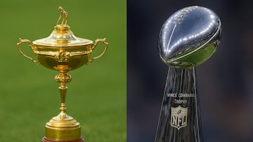 Bryan Karns likens golf’s biggest team event to the NFL’s marquee game, prompting discussion over viewership and cultural impact.