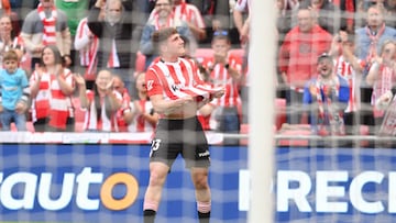 Mikel Jauregizar celebra su gol ante el Valladolid.