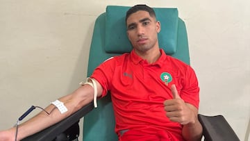 Achraf, donating blood.