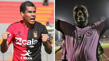 Hernán Rengifo y Luis Tejada celebran goles con Melgar y Sport Boys respectivamente.