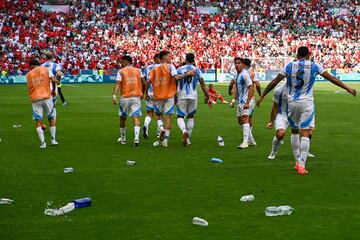 Minuto 106 de partido. El jugador de Argentina, Cristian Medina celebra el tanto del empate, 2-2, con Marruecos.