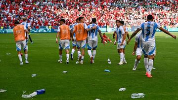 Minuto 106 de partido. El jugador de Argentina, Cristian Medina celebra el tanto del empate, 2-2, con Marruecos.