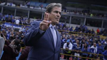 Jorge Luis Pinto durante un partido de Millonarios en Liga Águila.