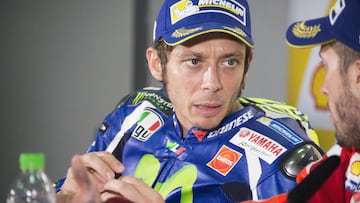 Valentino Rossi en la rueda de prensa posterior a la carrera de Sepang.