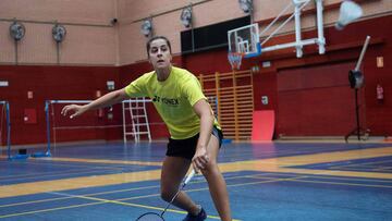 Carolina Mar&iacute;n, durante un entrenamiento en el Centro de Alto Rendimiento de Madrid.