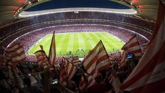 Afición del Atlético en el Metropolitano.