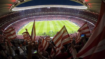 Afición del Atlético en el Metropolitano.