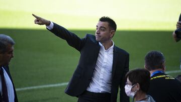 Xavi, en el Camp Nou.