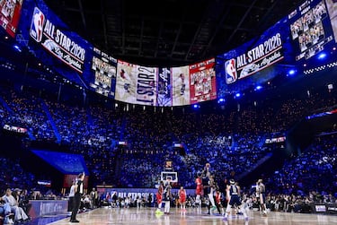 Partido All Star de la NBA 2026 entre las Estrellas de EE. UU. y el equipo mundial en el Intuit Dome.
