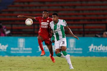 Imágenes del partido aplazado entre Atlético Nacional y América de Cali en el estadio Atanasio Girardot, a puertas cerradas, por la Liga BetPlay.