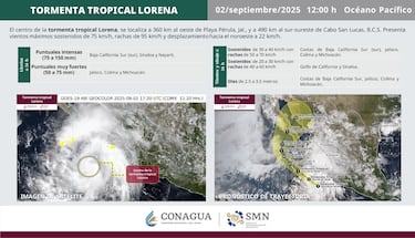 Tormenta Tropical Lorena: trayectoria en vivo, estados afectados y últimas noticias