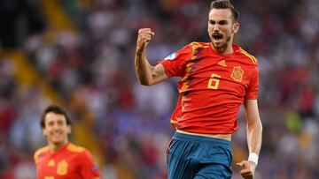 Soccer Football - 2019 UEFA European Under-21 Championship - Final - Spain v Germany - Dacia Arena, Udine, Italy - June 30, 2019 Spain's Fabian Ruiz celebrates scoring their first goal REUTERS/Alberto Lingria