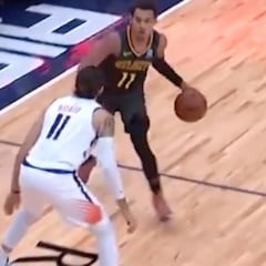 Ricky se llevó el lío de la noche: ojo a la que le hizo Trae Young