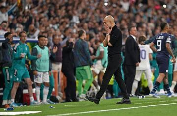 Pep Guardiola, en el Santiago Bernab&eacute;u.