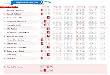 Pronóstico de la Quiniela de fútbol jornada 15 - 21/10/25 