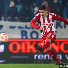 James Rodríguez, la figura en el empate de Olympiacos por liga