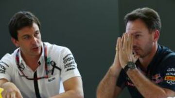 Toto Wolff y Christian Horner, jefes de Mercedes y Red Bull, respectivamente.