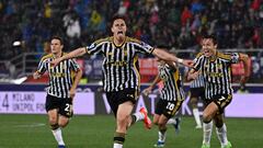 Los jugadores de la Juventus celebran uno de los goles ante el Bolonia.