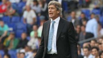 Manuel Pellegrini, durante un partido en La Rosaleda.