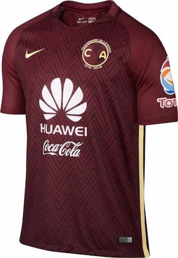 En el año del centenario, las Águilas utilizaron este uniforme en guinda. El primer rival del América en el Estadio Azteca es el Torino y los italianos usan este color.