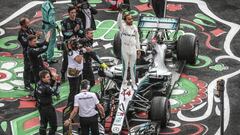 HAMILTON Lewis (gbr), Mercedes AMG F1 Petronas GP W09 Hybrid EQ Power+, celebrating his fifth world champion title during the 2018 Formula One World Championship, Mexico Grand Prix from october 25 to 28 in Mexico - Photo DPPI *** Local Caption *** .