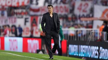 Jorge Almir&oacute;n en el partido entre River Plate y Lan&uacute;s por la semifinal de la Copa Libertadores