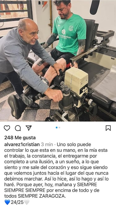 Cristian Álvarez anuncia que va a cumplir su año de contrato