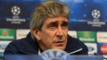 Manuel Pellegrini, entrenador del Manchester City, en la rueda de prensa previa al partido de Champions contra el Bayern Múnich.