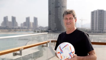 Mario Kempes durante la celebración del Mundial de Qatar.