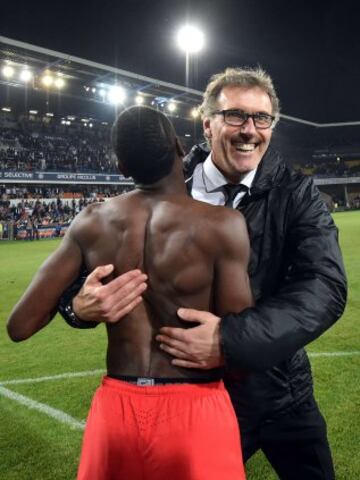 El PSG se proclamó campeón de la Ligue 1 tras gana 1-2 al Montpellier.  Laurent Blanc.