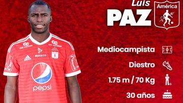 Luis Paz, nuevo jugador de América
